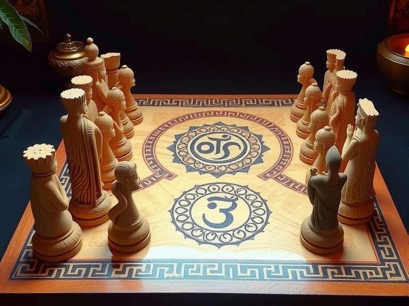 Sanyasi Chess Noble game board with spiritual symbols